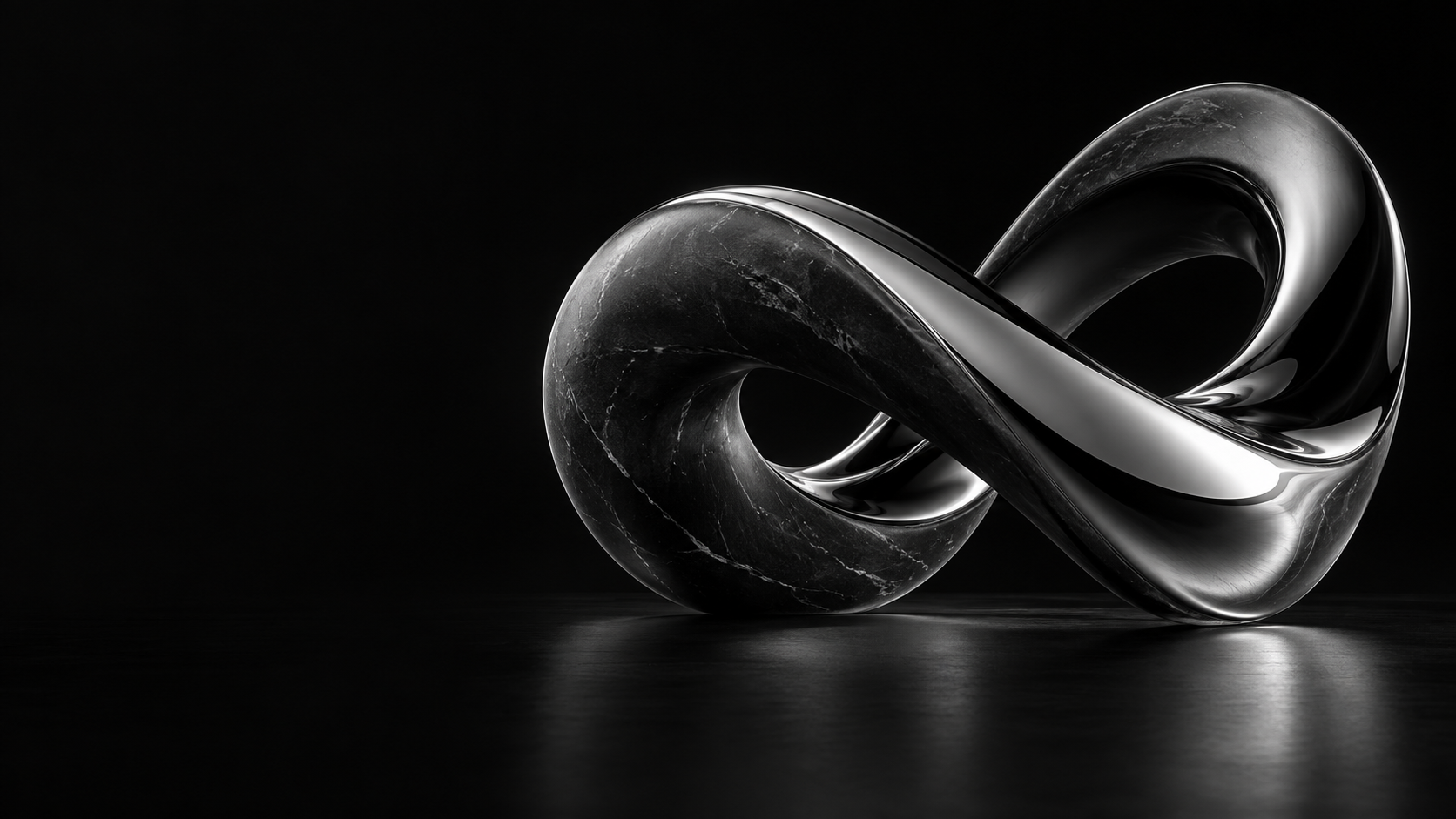 Sculpture de pierre et de chrome